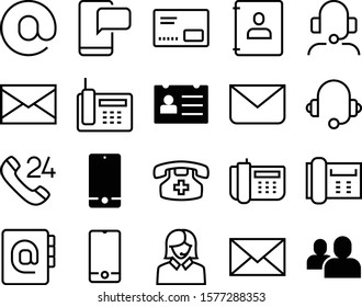 contact vector icon set such as: technical, image, agent, media, emergency, friends, text, silhouette, engineer, note, access, work, hospital, screen, plus, store, transparency, hotline, account