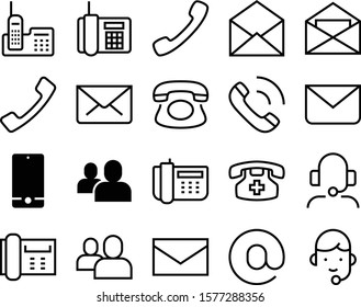 contact vector icon set such as: strudel, app, speech, medical, mailing, doctor, classic, assistant, round, display, receiver, computer, rounded, shape, image, ui, vintage, smartphone, abstract