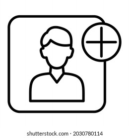 Icono De Esquema Del Vector De Contacto Aislado En Fondo Blanco
