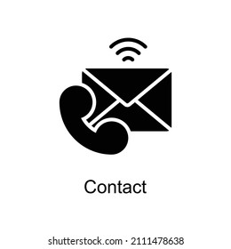 Contact vector Solid icon for web isolated on white background EPS 10 file