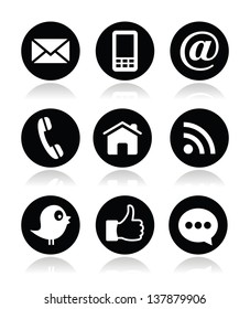 Contact, Web, Blog And Social Media Round Icons