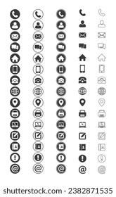 Kontakt- und Web-Icon-Set. Icon-Vektorgrafik der Website. für Computer und mobile
