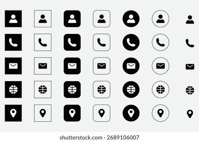 Contact and web icon sets