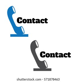 Contact web icons in different versions of colors