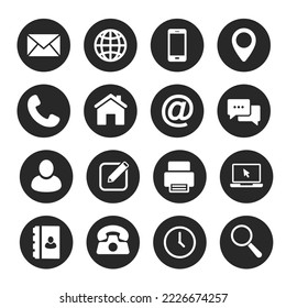 Contact and web icons set. Communication icon symbol