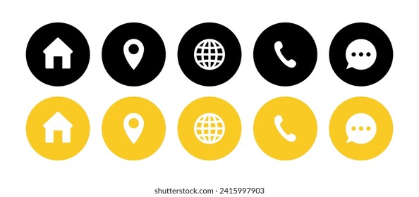 Contact and web icons set. Vector icons