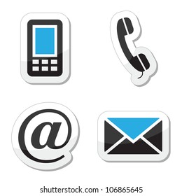 Contact web and internet icons set