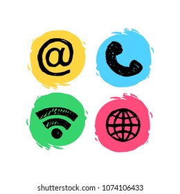 Contact web and Internet icons vector
