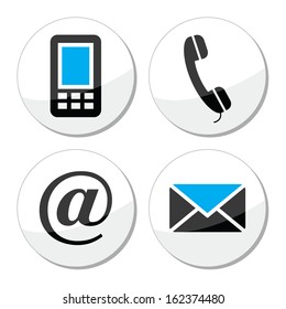 Contact web and internet vector icons set