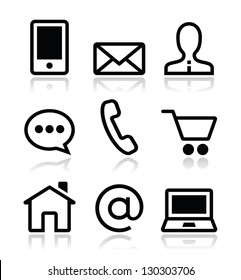 Contact web vector icons set