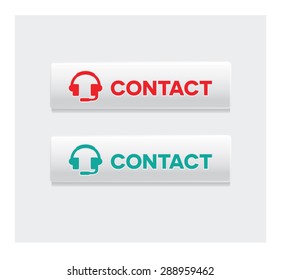 contact white vector buttons