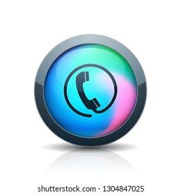 Contact Wire Pfone button holographic style illustration