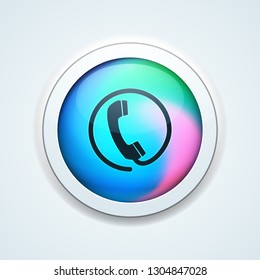 Contact Wire Pfone button holographic style illustration