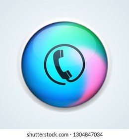 Contact Wire Pfone button holographic style illustration