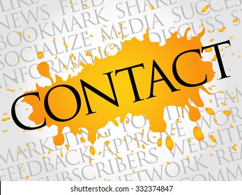 Contact word cloud, business concept