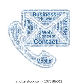 contact word cloud. tag cloud about contact