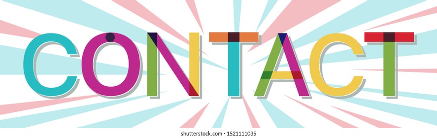 "Contact" word with colorful rays