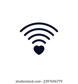 Contact your loved one online. Heart connect. Vector linear icon illustration isolated on white background.
