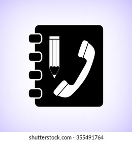 Contactbook -  black vector icon