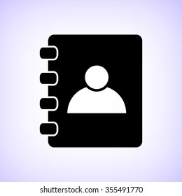 Contactbook -  black vector icon