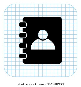 Contactbook - black  vector icon