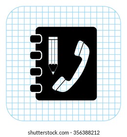 Contactbook - black  vector icon
