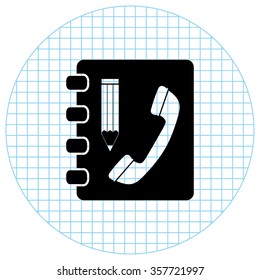 Contactbook -  black vector icon