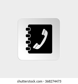 Contactbook -  black vector icon
