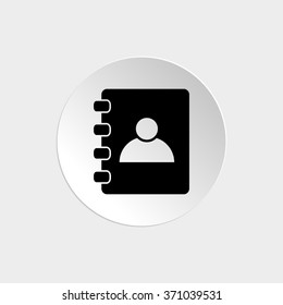 Contactbook  - black vector icon