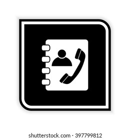 Contactbook -  black vector icon