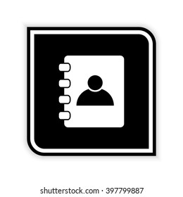 Contactbook -  black vector icon