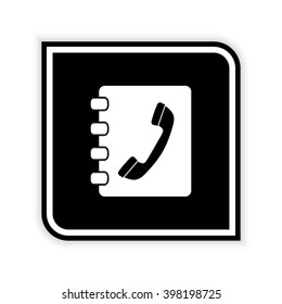 Contactbook  - black vector icon