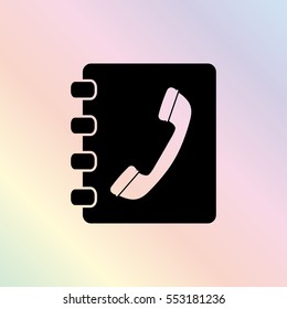 Contactbook  - black vector icon