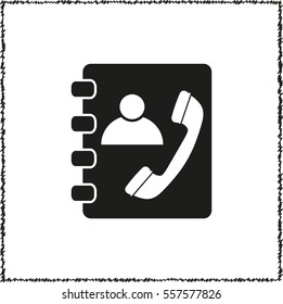 Contactbook  - black vector icon