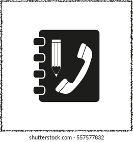Contactbook  - black vector icon