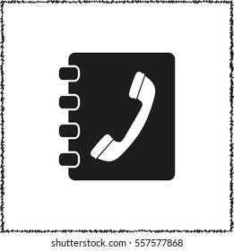 Contactbook  - black vector icon