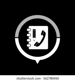 Contactbook  - black vector icon