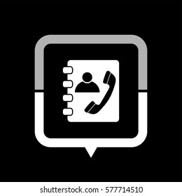 Contactbook  - black vector icon