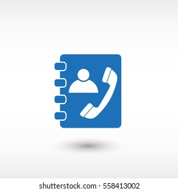 Contactbook -  blue vector icon