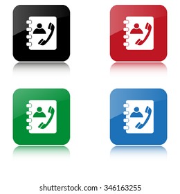 Contactbook  - color vector icon  with shadow