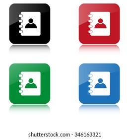 Contactbook  - color vector icon with  shadow