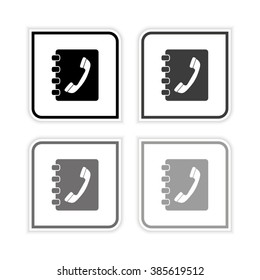Contactbook -  grayscale vector icon