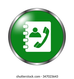 Contactbook - green vector icon