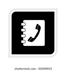 Contactbook -  white vector icon