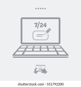 Contacte us full time - text box chat - Vector flat icon