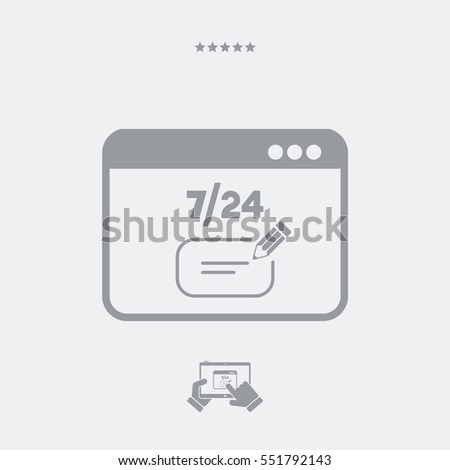 Contacte us full time - text box chat - Vector flat icon