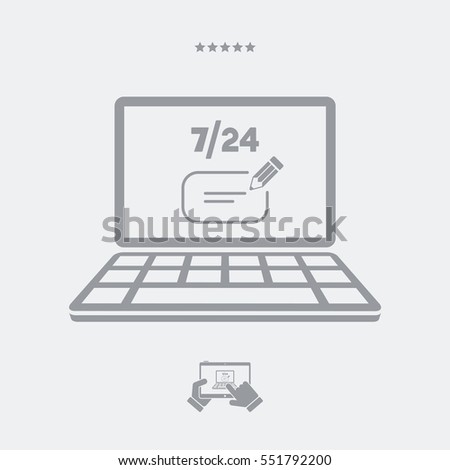 Contacte us full time - text box chat - Vector flat icon