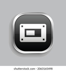 contacter icon design. Glossy Button style rounded rectangle isolated on gray background.. Vector illustration
