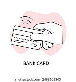 Contactless Bank Card Icon: Secure NFC Payments, Wireless Transactions, Digital Wallet with editable stroke.