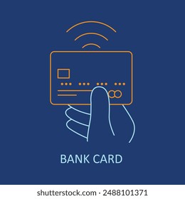 Contactless Bank Card Icon: Secure NFC Payments, Wireless Transactions, Digital Wallet with editable stroke.